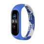 Ремінець BeCover Elastic Nylon Style для Xiaomi Mi Smart Band 5/Mi Smart Band 6 Size S Blue/White (706140) (25705-03)