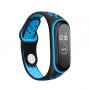 Ремінець BeCover Nike Style для Xiaomi Mi Smart Band 5/Mi Smart Band 6/Mi Smart Band 7 Black-Blue (705150) (24005-03)