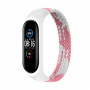 Ремінець BeCover Elastic Nylon Style для Xiaomi Mi Smart Band 5/Mi Smart Band 6 Size S Pink/White (706142) (25706-03)