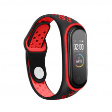 Ремінець BeCover Nike Style для Xiaomi Mi Smart Band 5/Mi Smart Band 6/Mi Smart Band 7 Black-Red (705153)