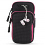 Спортивний чохол на руку BeCover BC0011 6.5" Black/Pink (705345) + органайзер для навушників (24313-03)