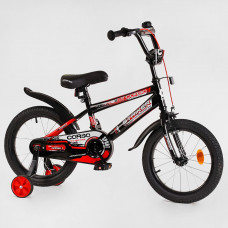 Велосипед 16" дюймов 2-х колёсный "CORSO" STRIKER EX - 16128 (1) ручной тормоз, звоночек, доп. колеса, СОБРАННЫЙ НА 75%