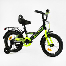 Велосипед 14" дюймів 2-х колісний "CORSO" MAXIS CL-14105 ручне гальмо, дзвіночок, сидіння з ручкою, додаткові колеса, ЗІБРАНИЙ НА 75%, в коробці