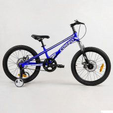 Детский магниевый велосипед 20`` CORSO «Speedline» MG-39427 (1) магниевая рама, дисковые тормоза, дополнительные колеса, собран на 75%