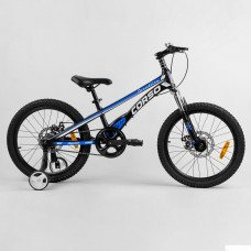 Детский магниевый велосипед 20`` CORSO «Speedline» MG-64713 (1) магниевая рама, дисковые тормоза, дополнительные колеса, собран на 75%