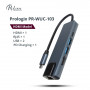 Мережевий адаптер USB-C ProLogix (PR-WUC-103B) 5 in 1 USB3.1 Type C to HDMI+2*USB3.0+USB C PD+Lan