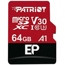 Карта пам`ятi MicroSDXC 64GB UHS-I/U3 Class 10 Patriot EP A1 R90/W80MB/s + SD-adapter (PEF64GEP31MCX)