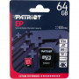 Карта пам`ятi MicroSDXC 64GB UHS-I/U3 Class 10 Patriot EP A1 R90/W80MB/s + SD-adapter (PEF64GEP31MCX) (24070-03)