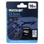 Карта пам`ятi MicroSDHC 16GB UHS-I Class 10 Patriot LX + SD-adapter (PSF16GMCSDHC10) (21322-03)