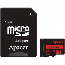 Карта пам`ятi MicroSDHC 32GB UHS-I Class 10 Apacer + SD adapter (AP32GMCSH10U5-R)