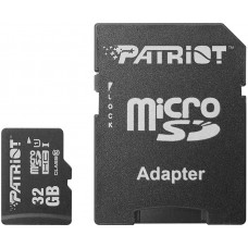 Карта пам`яті MicroSDHC 32GB UHS-I Class 10 Patriot LX + SD-adapter (PSF32GMCSDHC10)
