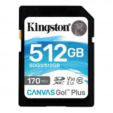 Карта пам`ятi SDXC 512GB UHS-I/U3 Class 10 Kingston Canvas Go! Plus R170/W90MB/s (SDG3/512GB)