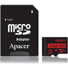 Карта пам`ятi MicroSDHXC 64GB UHS-I Class 10 Apacer + SD adapter (AP64GMCSX10U5-R)
