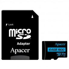 Карта пам`ятi MicroSDXC 64GB UHS-I/U3 Class 10 Apacer + SD adapter (AP64GMCSX10U7-R)