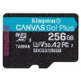 Карта пам`яті MicroSDXC 256GB UHS-I/U3 Class 10 Kingston Canvas Go! Plus R170/W90MB/s (SDCG3/256GBSP) (23286-03)