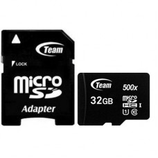 Карта пам`ятi MicroSDHC 32GB UHS-I Class 10 Team Black + SD-adapter (TUSDH32GCL10U03)