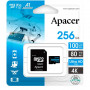 Карта пам`ятi MicroSDXC 256GB UHS-I/U3 Class 10 Apacer (AP256GMCSX10U7-R) + SD адаптер (29518-03)