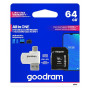Карта пам`ятi MicroSDXC 64GB UHS-I Class 10 GOODRAM + SD-adapter + OTG Card reader (M1A4-0640R12) (22098-03)