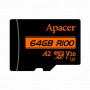 Карта пам`ятi MicroSDXC 64GB UHS-I/U3 Class 10 Apacer (AP64GMCSX10U8-R) + SD адаптер (29519-03)