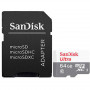 Карта пам`яті MicroSDXC 64GB UHS-I Class 10 SanDisk Ultra R100/W10MB/s + SD-адаптер (SDSQUNR-064G-GN3MA) (24399-03)