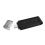 Флеш-накопичувач USB3.2 64GB Type-C Kingston DataTraveler 70 Black (DT70/64GB) (23500-03)