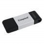 Флеш-накопичувач USB3.2 128GB Type-C Kingston DataTraveler 80 Grey/Black (DT80/128GB) (23932-03)