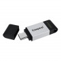 Флеш-накопичувач USB3.2 128GB Type-C Kingston DataTraveler 80 Grey/Black (DT80/128GB) (23932-03)