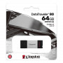 Флеш-накопичувач USB3.2 64GB Type-C Kingston DataTraveler 80 Grey/Black (DT80/64GB) (23934-03)