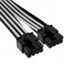 Кабель-перехідник Corsair Premium Individually Sleeved 12+4pin PCIe Gen 5 12VHPWR 600W cable, Type 4, WHITE/BLACK (CP-8920333) (30058-03)