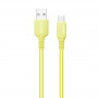 Кабель ColorWay USB-microUSB, soft silicone, 2.4А, 1м, Yellow (CW-CBUM043-Y)