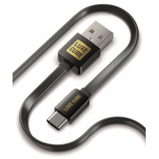 Кабель Luxe Cube Flat USB-USB Type C, 1м, чорний (8886668688895)