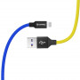 Кабель ColorWay USB-Lightning, 2.4А, 1м, Blue/Yellow (CW-CBUL052-BLY) (29310-03)