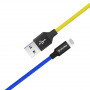 Кабель ColorWay USB-Lightning, 2.4А, 1м, Blue/Yellow (CW-CBUL052-BLY) (29310-03)