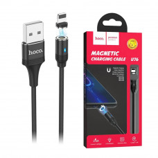 Кабель Hoco U76 Fresh USB - Lightning, магнітний, 1.2 м Black (U76B)