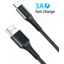 Кабель Grand-X USB-USB Type-C, 3A, 1.2м, Fast Сharge, Black (FC-12B)