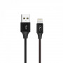 Кабель SkyDolphin S55L Neylon USB - Lightning 1м, Black (USB-000434) (26741-03)