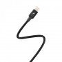 Кабель SkyDolphin S55L Neylon USB - Lightning 1м, Black (USB-000434) (26741-03)