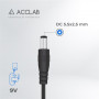 Кабель живлення ACCLAB USB to DC, 5,5х2,1 мм, 9V, 1A, 1 м Black (1283126552830) (30981-03)