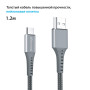 Кабель Grand-X USB-USB Type-C, 3A, 1.2м, Fast Сharge, Grey (FC-12G) (23181-03)