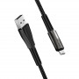 Кабель ColorWay USB-MicroUSB, 2.4А, 1м, Zinc Alloy + Led, Black (CW-CBUM035-BK) (24141-03)