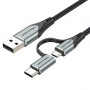 Кабель Vention USB - microUSB+USB Type-C, 1 m, Black (CQEHF) (25892-03)