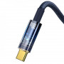 Кабель Baseus Explorer USB-USB Type-C, 5A, 100W, 1м Blue (CATS000203)