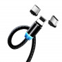 Кабель ColorWay Magnetic USB-Lightning/MicroUSB/USB-C, 2.4А, 1м, Black (CW-CBUU020-BK) (23492-03)