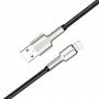 Кабель ColorWay USB-Lightning, head metal, 2.4А, 1м, Black (CW-CBUL046-BK) (26463-03)