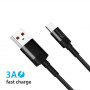 Кабель Grand-X USB-USB Type-C, 3A, Cu, 1м, Fast Сharge, Black (FC-03) (23183-03)