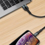 Кабель ColorWay USB-USB Type-C, nylon, 2.4А, 1м, Black (CW-CBUC045-BK) (26474-03)