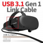 Кабель Type-C-Type-C Gtwin 90° Degrees Oculus Quest Gen2 Link VR USB 3.1 Gen1 5Gbps 3A 5m Black (1005003912229640U5B) (33864-03)