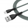 Кабель ColorWay USB-MicroUSB, braided cloth, 3А, 1м, Gray (CW-CBUM041-GR) (26335-03)