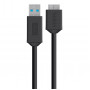 Кабель Belkin USB 3.0 - MicroUSB 3.0 (5Gbps) 0.9 м Black (F3U166bt03-BLK) (32205-03)