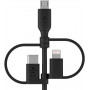 Кабель Belkin Boost Charge Universal USB - USB-C/Lightning/MicroUSB 1 м Black (CAC001bt1MBK) (33195-03)